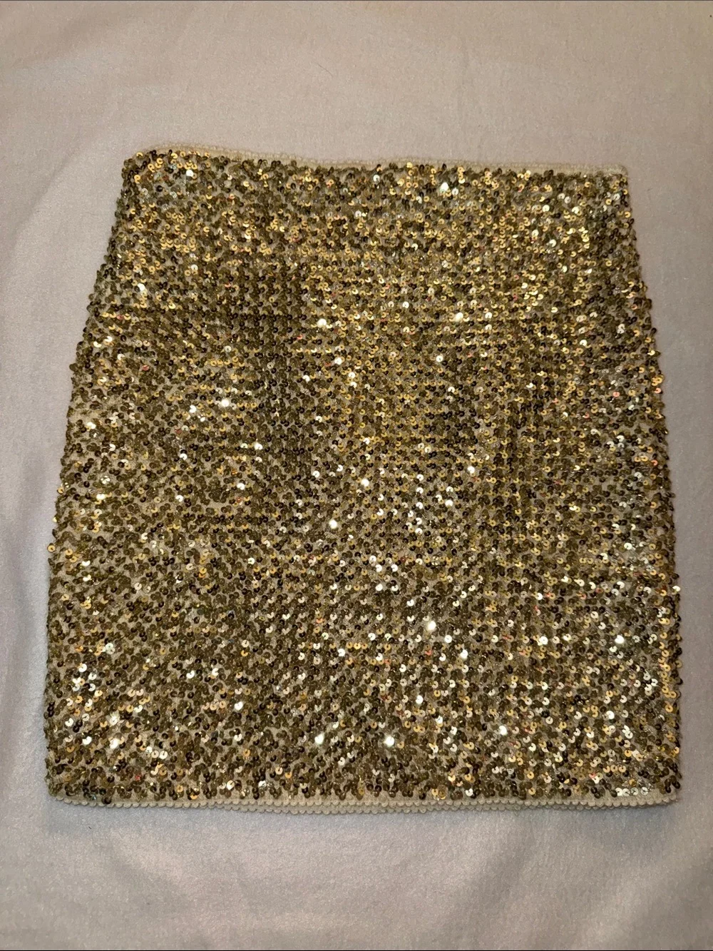 Gold Sequin Women's Mini Skirt